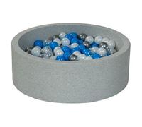Piscine À Balles Aire De Jeu + 300 Balles Perle, Transparent, Bleu, Argent