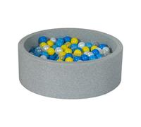 Piscine À Balles Aire De Jeu + 300 Balles Perle, Transparent, Jaune, Bleu, Bleu Clair