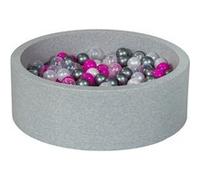 Piscine À Balles Aire De Jeu + 300 Balles Perle, Transparent, Rose, Argent