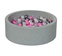 Piscine à balles Aire de jeu + 300 balles perle, transparent, rose clair, argent