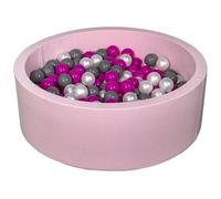 Piscine À Balles Aire De Jeu + 300 Balles Rose Perle, Rose, Gris