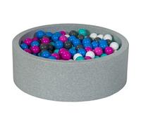 Piscine à balles Aire de jeu + 450 balles blanc, bleu, rose, gris, turquoise