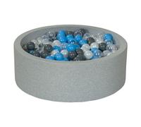 Piscine À Balles Aire De Jeu + 450 Balles Perle, Transparent, Gris, Bleu Clair