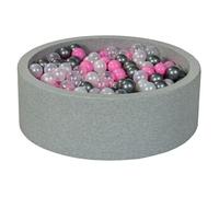 Piscine À Balles Aire De Jeu + 450 Balles Perle, Transparent, Rose Clair, Argent