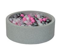 Piscine À Balles Aire De Jeu + 450 Balles Perle, Transparent, Rose Clair, Argent
