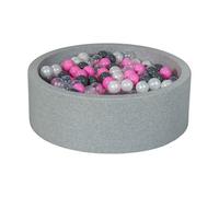 Piscine À Balles Aire De Jeu + 450 Balles Perle, Transparent, Rose Clair, Gris