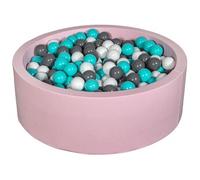 Piscine à balles Aire de jeu + 450 balles rose blanc,gris,turquoise