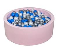 Piscine À Balles Aire De Jeu + 450 Balles Rose Perle, Bleu, Argent