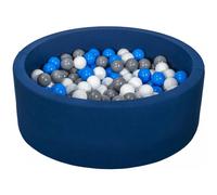 Piscine à balles blanc,bleu,gris - 300 balles bleu marine