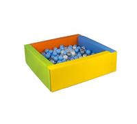 Piscine à balles carrée 300 balles - perle bleu argent Jaune G