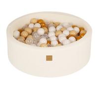 Piscine à Balles - MeowBaby® - Boucle Blanc - 90x30cm - Doré/Beige/Blanc/Transparent - Mixte