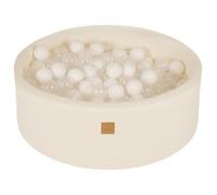 Piscine à Balles - MeowBaby® - Ronde 90x30cm - Blanc/Transparent - 200 Balles - Antiallergique