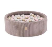 Piscine à balles MISIOO 90x30 cm velours côtelé beige 200 balles