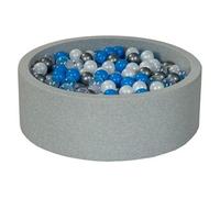 Piscine à balles perle, transparent, bleu, argent - 450 balles