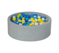 Piscine à balles perle, transparent, jaune, bleu, bleu clair - 450 balles