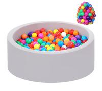 Piscine à balles pour bébé avec 100 balles tricolores, Balles pour Piscine à balles pour bébé avec balles en Plastique incluses Piscine à balles Ronde Souple Pliable Grande pour Tout-Petits Intérieur