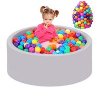 Piscine à balles pour bébé avec 200 balles tricolores, Balles pour Piscine à balles pour bébé avec balles en Plastique incluses Piscine à balles Ronde Souple Pliable Grande pour Tout-Petits Intérieur