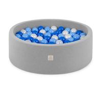 Piscine à Balles pour Bébé Enfants Chambre des Enfants MISIOO Ronde Coton Gris 90x30 cm 200 Balles: Bleu/Bleu Clair/Blanc Perle