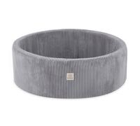 Piscine à Balles pour Bébé Enfants Chambre des Enfants MISIOO Ronde Velours Côtelé Gris Sans Balles 90x30 cm