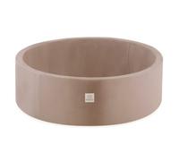 Piscine à Balles pour Bébé Enfants Chambre des Enfants MISIOO Ronde Velours Velvet Beige Sans Balles 90x30 cm