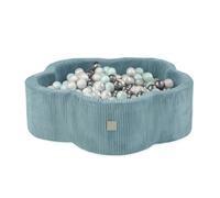 Piscine à Balles pour Bébé Enfants MISIOO Fleur Velours Côtelé Bleu 95x30 cm 400 Balles: Menthe/Argent/Blanc Perle