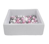 Piscine À Balles Pour Enfant, 90x90 Cm, Aire De Jeu + 150 Balles Blanc,Rose Clair,Gris