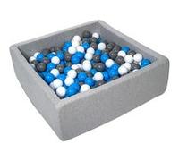 Piscine à balles pour enfant, 90x90 cm, Aire de jeu + 450 balles blanc, bleu, gris Blanc G