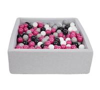 Piscine À Balles Pour Enfant, 90x90 Cm, Aire De Jeu + 450 Balles Noir, Blanc, Rose,Gris
