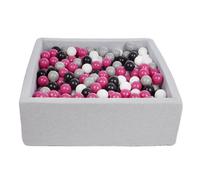 Piscine À Balles Pour Enfant, 90x90 Cm, Aire De Jeu + 450 Balles Noir, Blanc, Rose,Gris