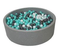 Piscine À Balles Pour Enfant, Diamètre Env.125 Cm + 1200 Balles Blanc, Gris, Turquoise