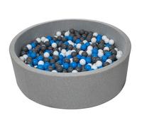 Piscine À Balles Pour Enfant, Diamètre Env.125 Cm + 900 Balles Blanc, Bleu, Gris