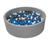 Piscine À Balles Pour Enfant, Diamètre Env.125 Cm + 900 Balles Blanc, Bleu, Gris