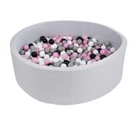 Piscine À Balles Pour Enfant, Diamètre Env.125 Cm, Aire De Jeu + 600 Balles Noir,Blanc,Rose,Gris