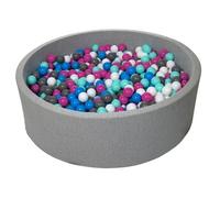 Piscine à balles pour enfant, env.125 cm + 900 balles blanc, bleu, rose, gris, turquoise