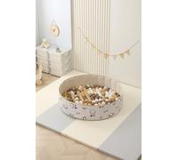 Piscine à boules pour bébé - Parc de jeux pliable 120 x 30 cm - Comprend 100 boules de 7 cm + tapis de base 0,5 cm + sac de transport (beige sourires)