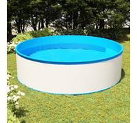 Piscine à Eclaboussures 350x90 cm Blanc Hors Sol Gonflable Extérieur vidaXL