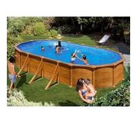 Piscine acier aspect bois Mauritius ovale 5,27 x 3,27 x 1,32 m - Gré