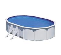 GRE Kit piscine hors-sol acier ovale Fidji blanche 5,27×3,27×1,22 m – filtre à sable et échelle