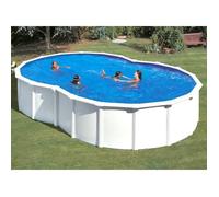 Piscine acier blanc Varadero en huit 6,40 x 3,90 x 1,20 m - Gré