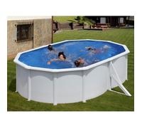 Piscine acier Bora Bora ovale blanche 5,00 x 3,00 x 1,20 m - Gré - Filtre à cartouche - Hors-sol