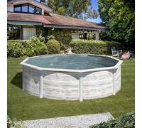 Piscine acier Gre aspect bois nordique Finlande ronde - 3,50 x h1,20m