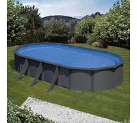Piscine acier Gre aspect gris anthracite Juni ovale - 5,00 x 3,00 x h1,32m