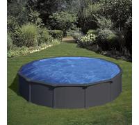 Piscine acier Gre aspect gris anthracite Juni ronde - 3,50 x h1,32m