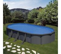 Piscine acier Gre aspect gris anthracite Louko ovale - 6,10 x 3,75 x h1,20m