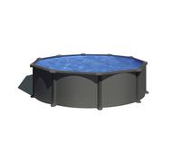 Gre KITPR358GY Juni - Piscine Hors-Sol en Acier, Piscine Ronde avec Structure en Acier Gris Anthracite. Piscines Hors-Sol pour Jardin, Ø350 x 132 cm