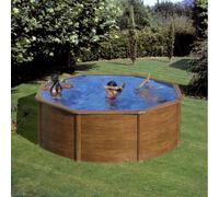 Piscine acier Gré aspect bois Sicilia ronde Dimension - 3,00 x h1,20m