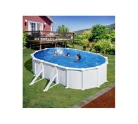 Gre KITPROV618 Atlantis - Piscine Hors-Sol en Acier, Piscine Ovale avec Structure en Acier Blanc. Piscines Hors-Sol pour Jardin, 610x375x132 cm