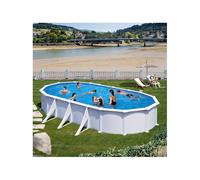 Kit piscine hors-sol atlantis acier blanc ovale 6 renforts 730 x 375 x h132 cm