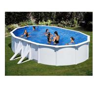 Piscine acier ovale GRE Bora Bora - 6,10 x 3,75 x 1,20 m - Filtre à cartouche - Échelle de sécurité