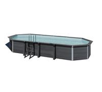 Piscine avant garde composite octogonale allongée 8.04m x 3.86m h.1.24m